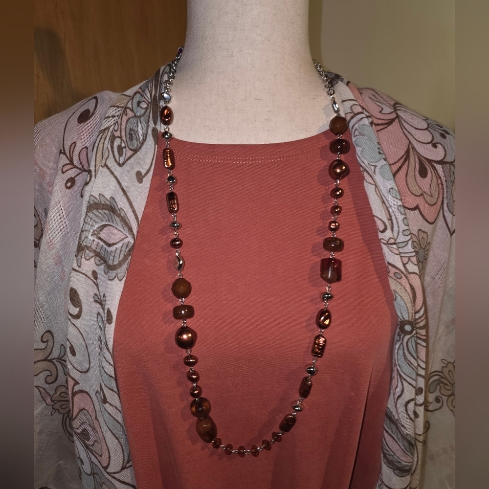 Paparazzi Brown Beaded Necklace & Earring Set - Picture 3 of 5